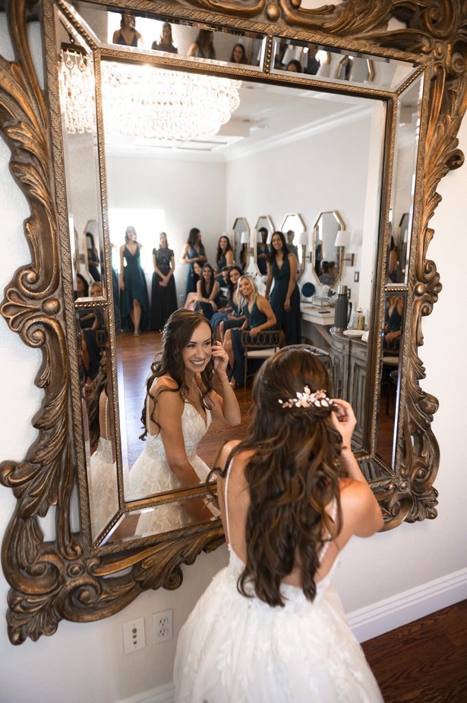 Nashville wedding photographer capturing a romantic portrait of the bride and groom in Nashville, TN.Nashville wedding photographer capturing the bride getting ready on her wedding day in Nashville, TN.