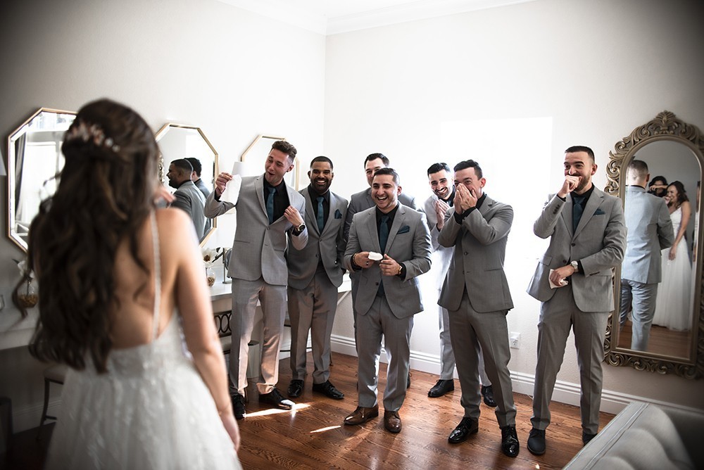 Nashville wedding photographer capturing a romantic portrait of the bride and groom in Nashville, TN.Nashville wedding photographer capturing the bride getting ready on her wedding day in Nashville, TN.