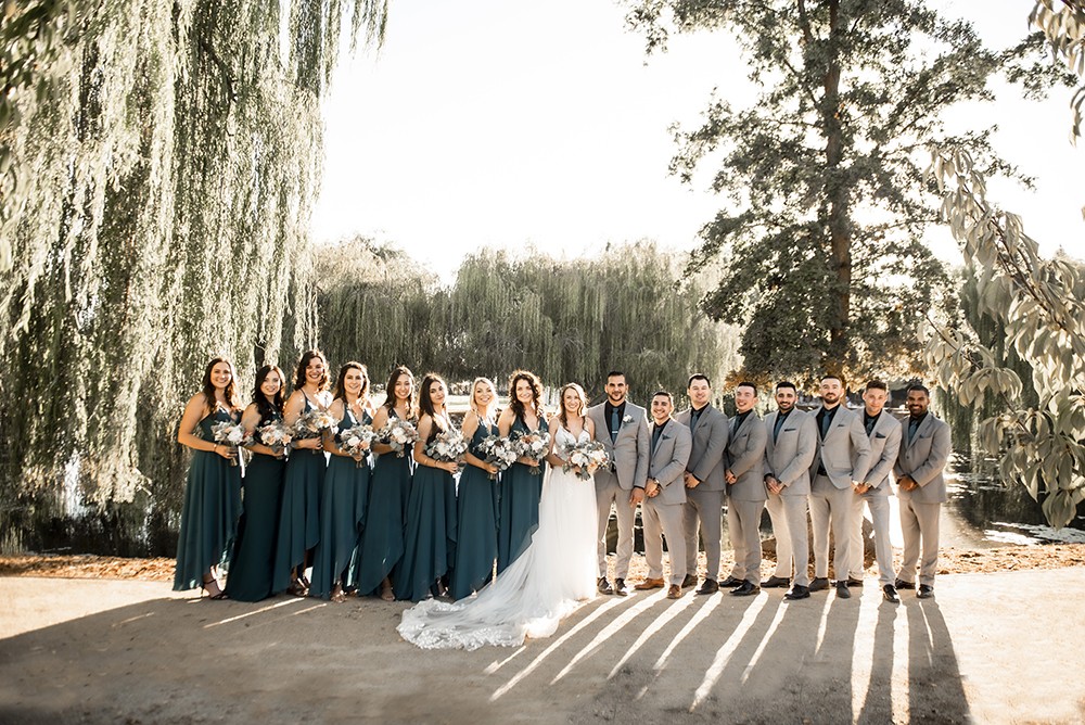 Nashville wedding photographer capturing a fun moment with the bridal party in Nashville, TN.