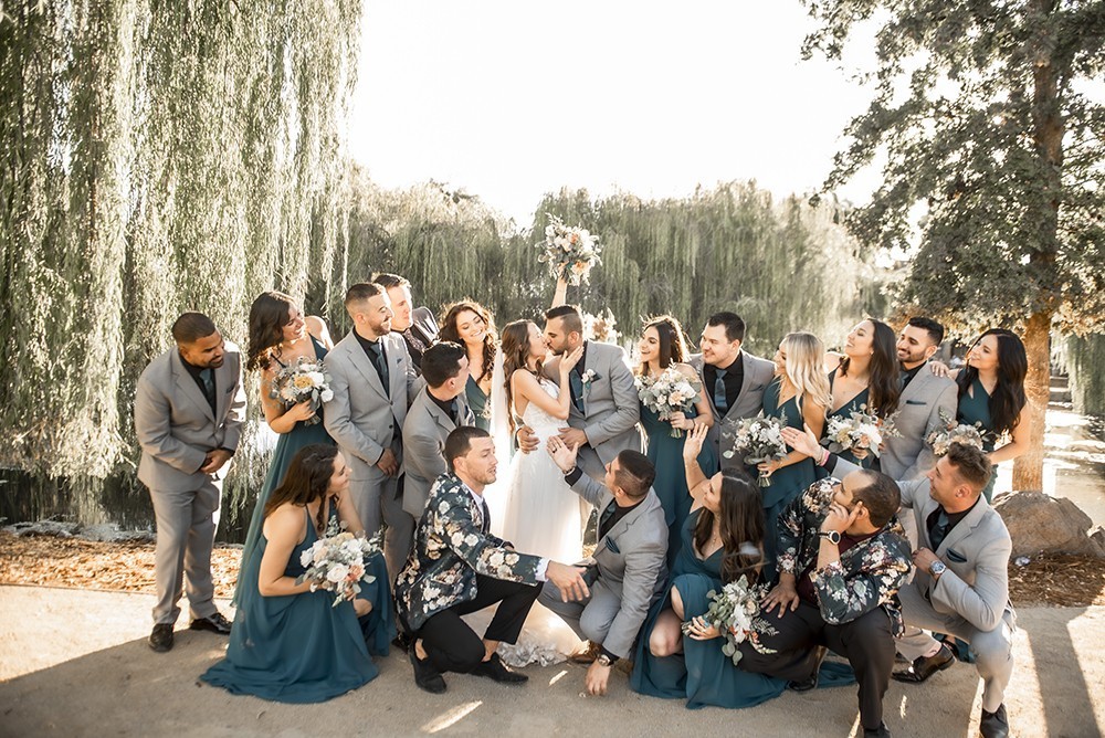 Nashville wedding photographer.Nashville wedding photographer capturing a fun moment with the bridal party in Nashville, TN.