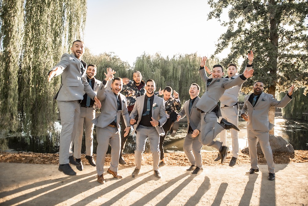 Nashville wedding photographer.Nashville wedding photographer capturing a fun moment with the bridal party in Nashville, TN.