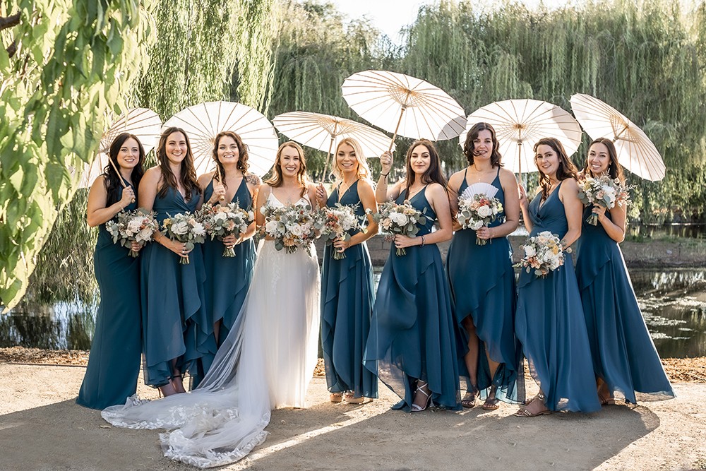 Nashville wedding photographer.Nashville wedding photographer capturing a fun moment with the bridal party in Nashville, TN.