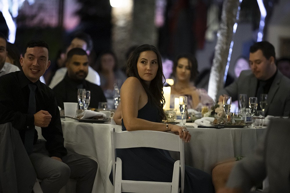 Nashville wedding photographer capturing candid moments at the wedding reception in Nashville, TN.