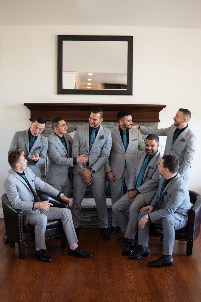 Nashville wedding photographer photographing the groom and groomsmen at a Nashville wedding 